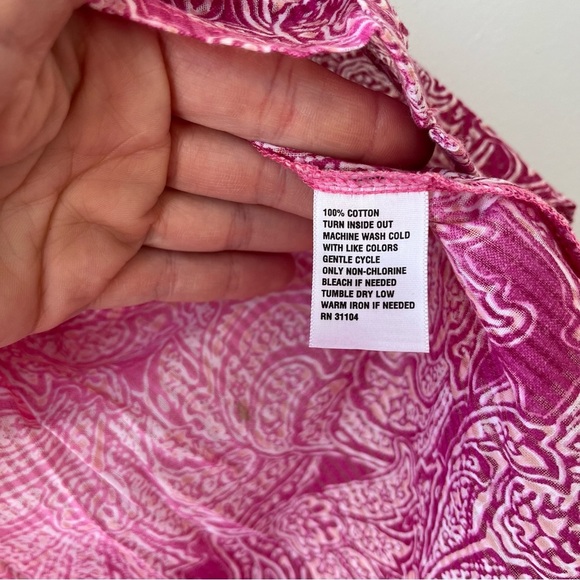 Kim Rogers Pink Paisley Sleeveless Blouse women’s Size Small Ombré 100% cotton - Picture 3 of 9